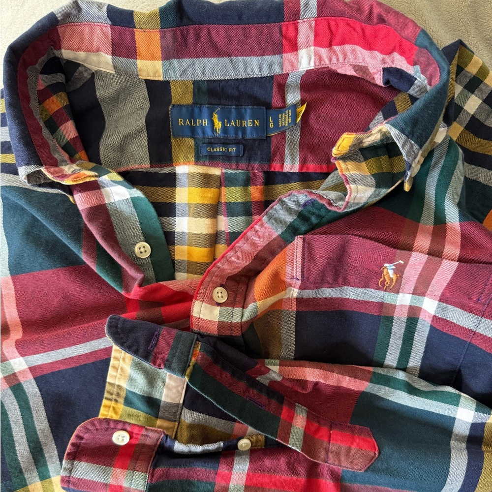 Ralph Lauren Men's Plaid Button Down Shirt - Red, Green, Blue